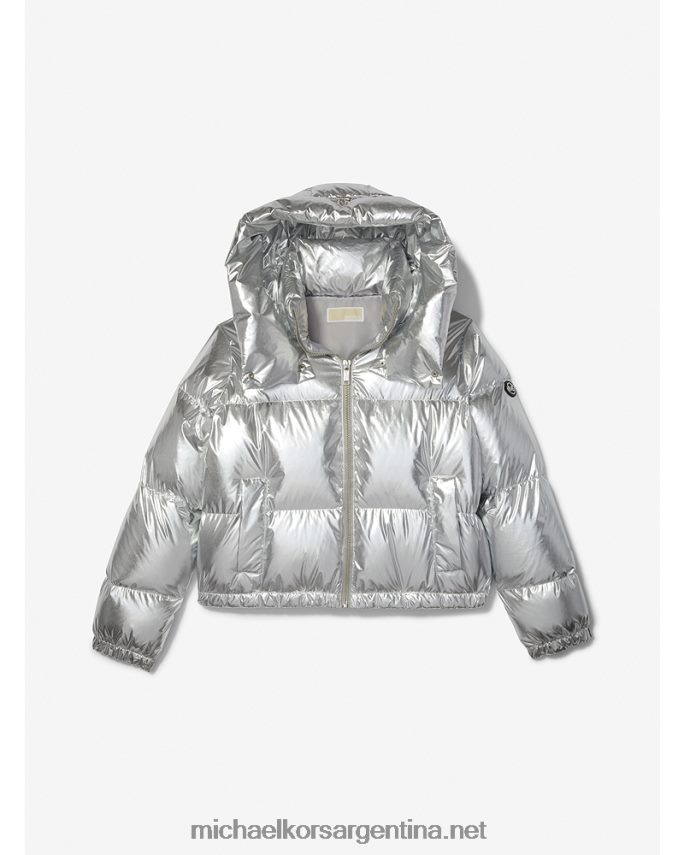 mujer plata chaqueta acolchada cire metalizada Michael Kors T46HB0358