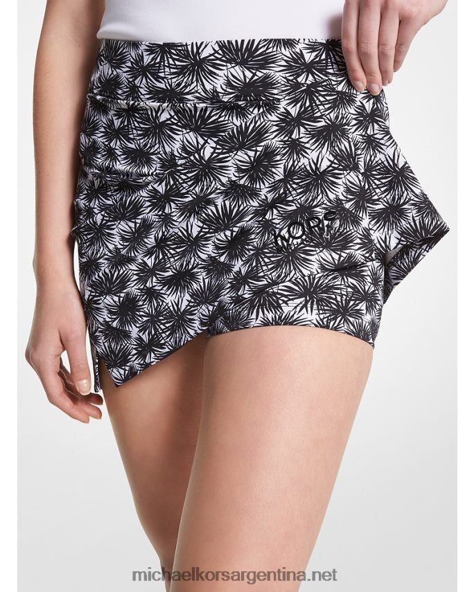 mujer blanco negro falda pantalón de punto elástico con estampado de golf Michael Kors T46HB0588