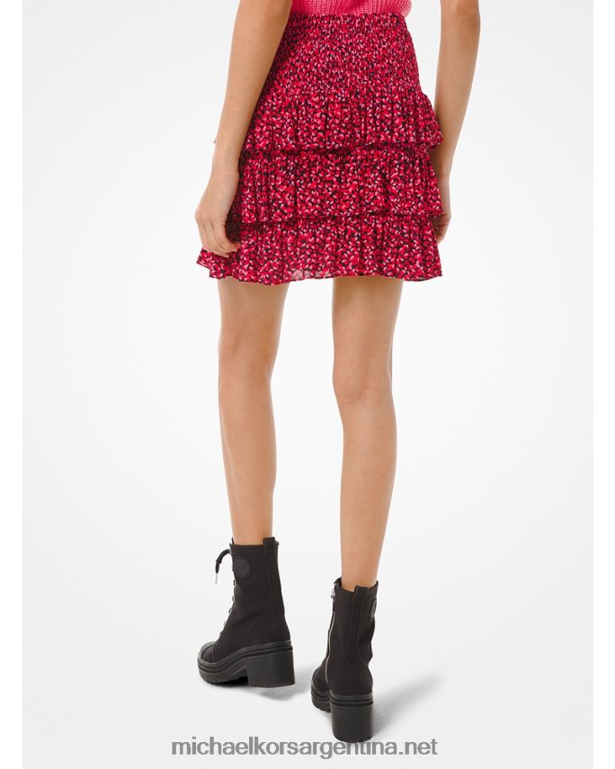 mujer combo negro falda con volantes a capas de viscosa elástica con pétalos Michael Kors T46HB0627