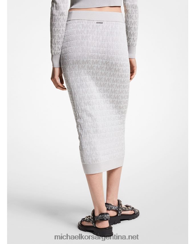 mujer níquel falda tubo con logo metalizado en jacquard Michael Kors T46HB0612