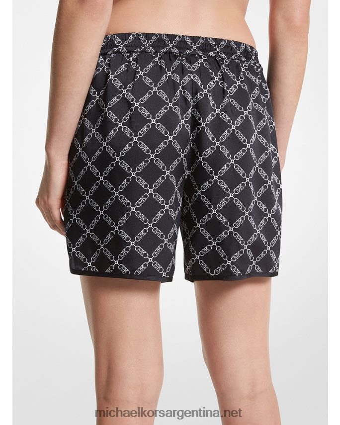 mujer negro/hueso shorts de satén con logo estampado Empire Michael Kors T46HB0586
