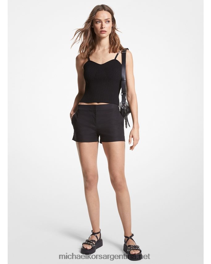 mujer negro pantalones cortos de algodón elástico Michael Kors T46HB0584