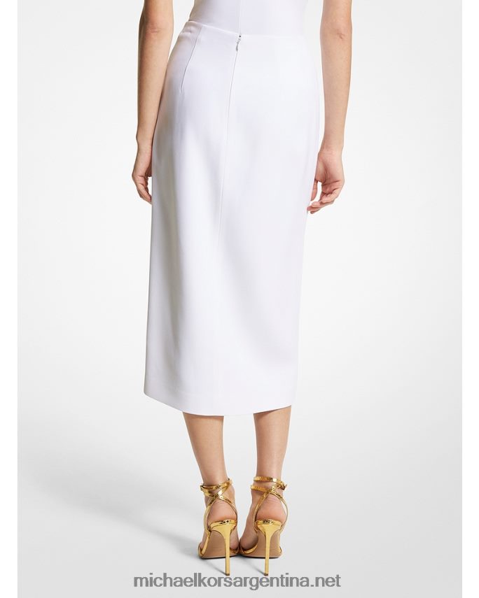 unisexo Blanco óptico falda con doble abertura de marta sable de crepé de la colección Michael Kors T46HB03440