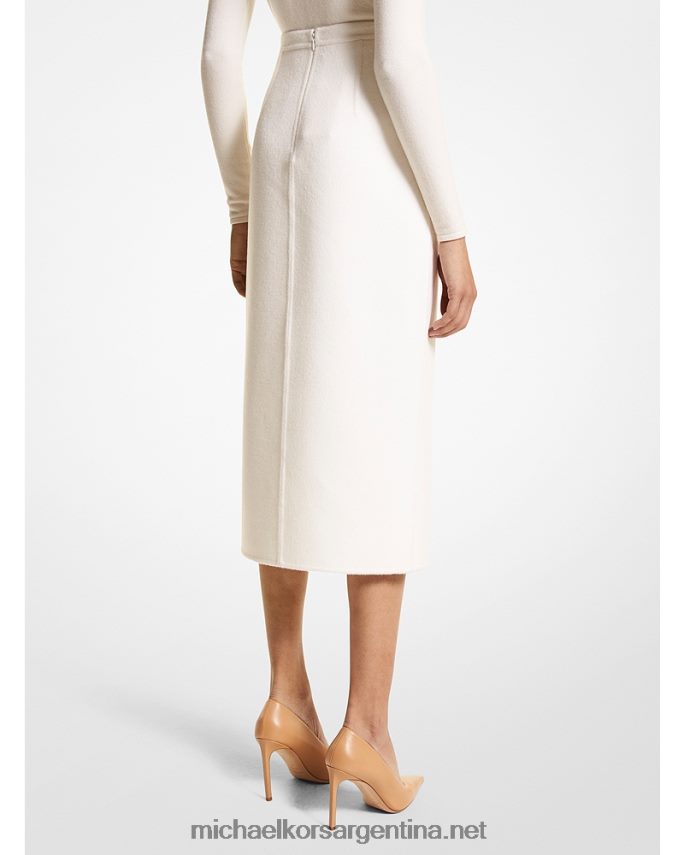 unisexo blanco falda de tijera cashgora de doble cara de la colección Michael Kors T46HB03619