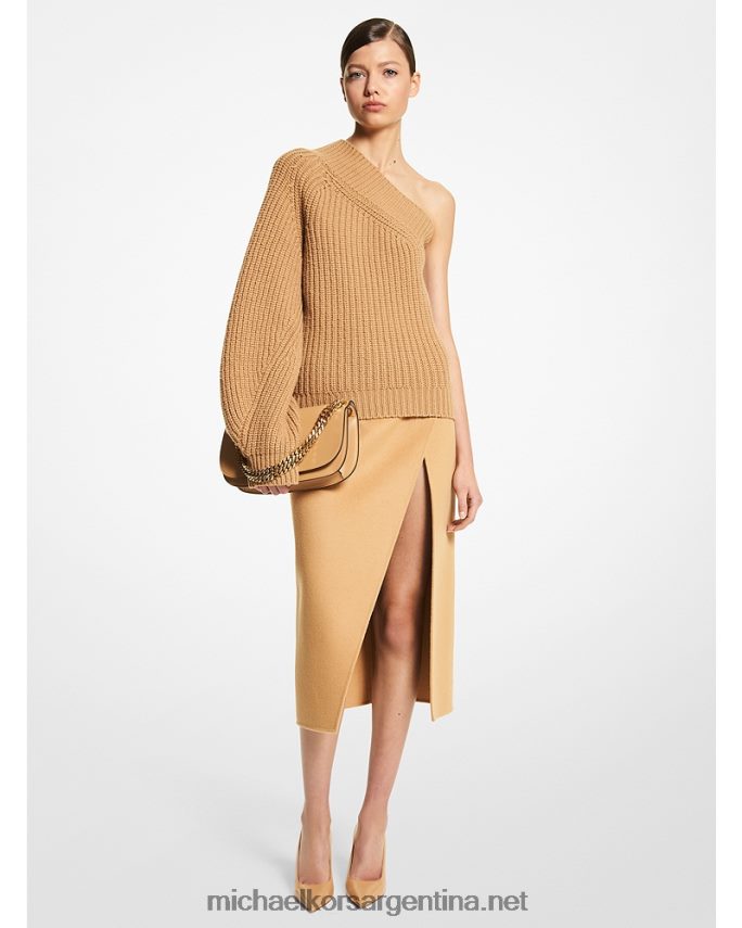 unisexo camello falda de tijera cashgora de doble cara de la colección Michael Kors T46HB03621