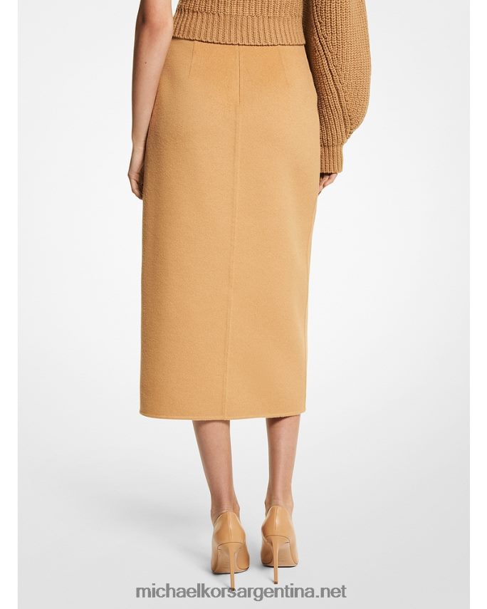 unisexo camello falda de tijera cashgora de doble cara de la colección Michael Kors T46HB03621