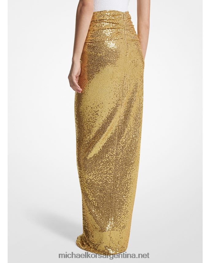 unisexo duna falda pareo de jersey elástico con lentejuelas bordadas a mano Michael Kors T46HB03456