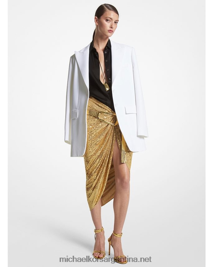 unisexo duna falda pareo de jersey elástico con lentejuelas bordadas a mano Michael Kors T46HB03459