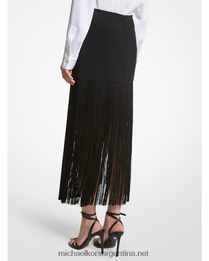 unisexo negro falda con flecos de crepé doble de la colección Michael Kors T46HB03756
