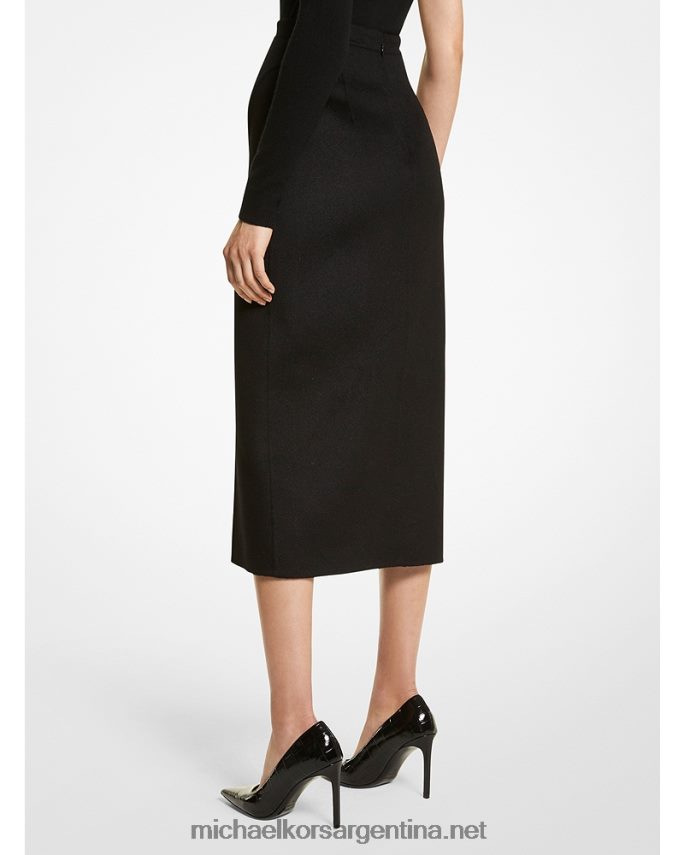 unisexo negro falda de tijera cashgora de doble cara de la colección Michael Kors T46HB03623