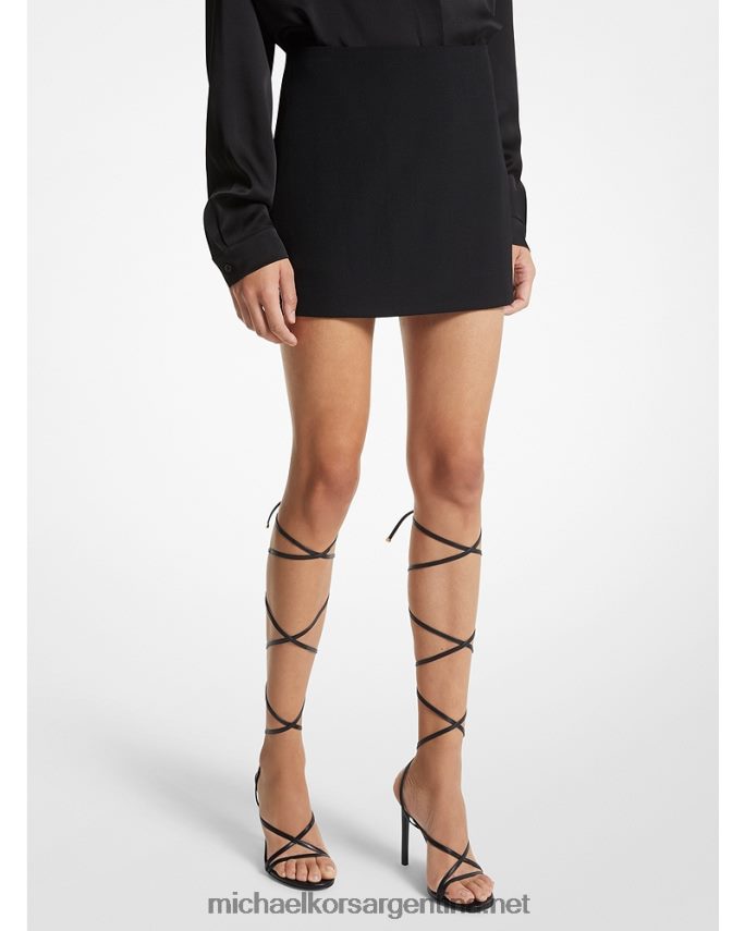 unisexo negro minifalda de gabardina de lana elástica de la colección Michael Kors T46HB03467