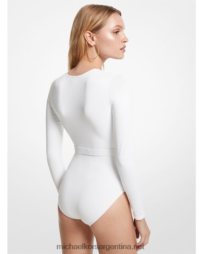 mujer blanco bañador de nailon elástico con cinturón Michael Kors T46HB0541