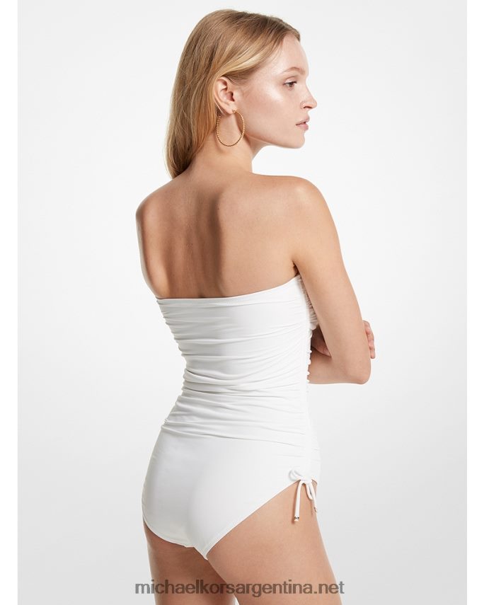 mujer blanco bañador fruncido de nailon elástico Michael Kors T46HB0536