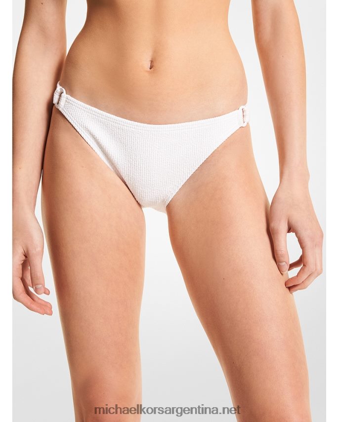 mujer blanco braguita de bikini texturizada elástica Michael Kors T46HB0553