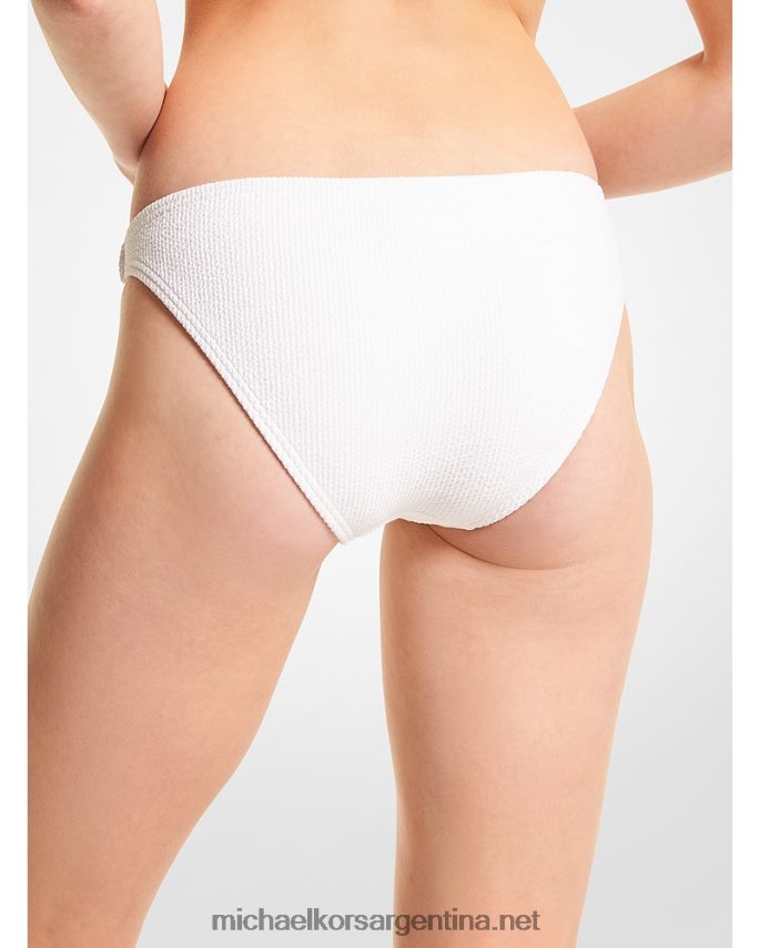 mujer blanco braguita de bikini texturizada elástica Michael Kors T46HB0553