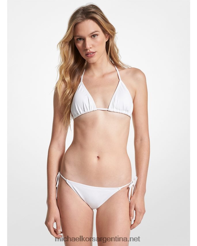 mujer blanco top de bikini triangular de nailon elástico Michael Kors T46HB0543