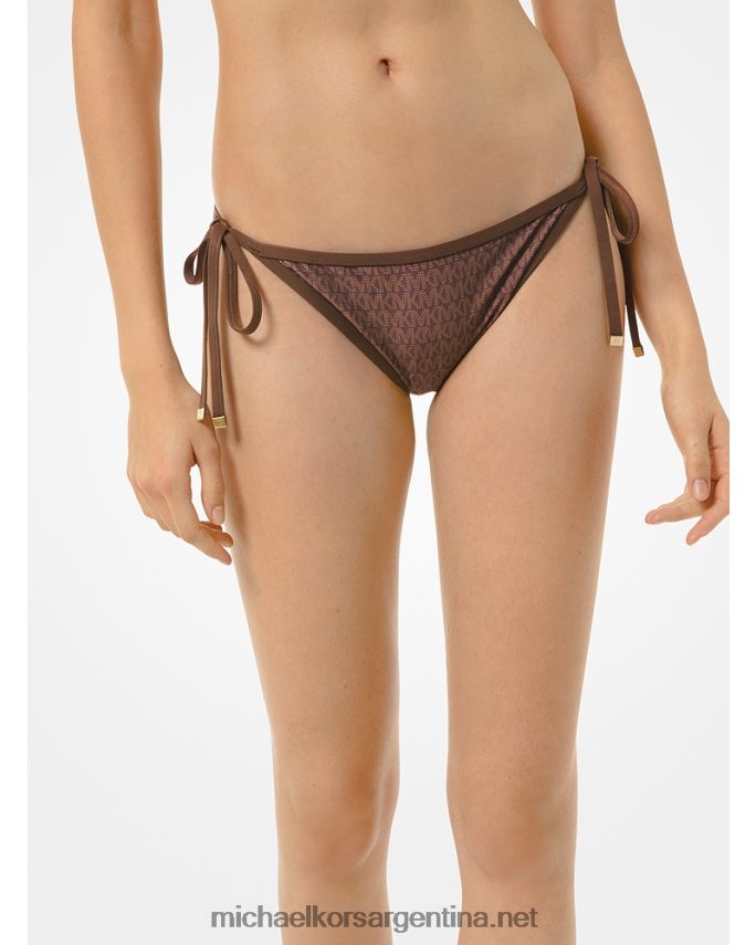 mujer chocolate braguitas de bikini con logo Michael Kors T46HB0562
