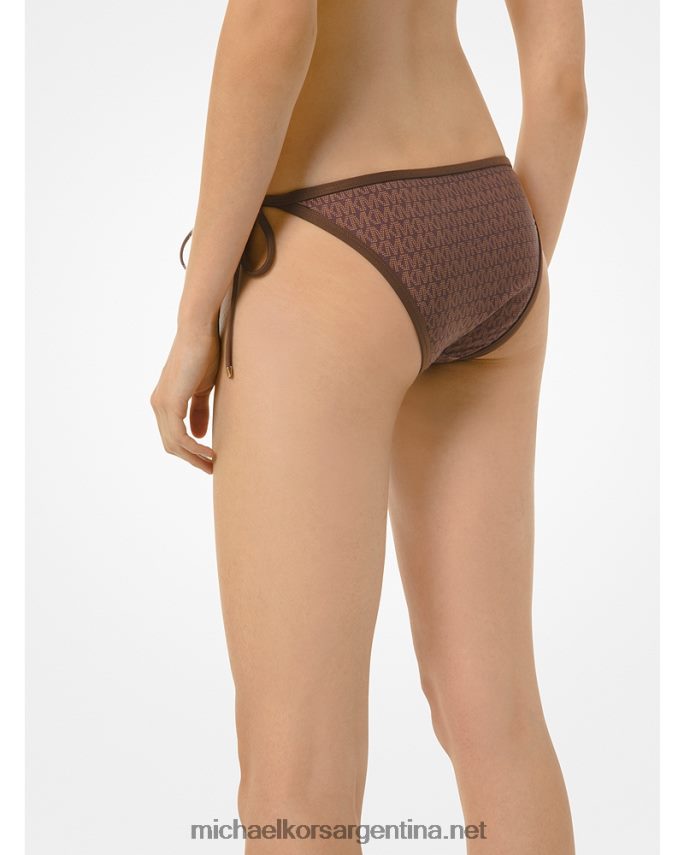 mujer chocolate braguitas de bikini con logo Michael Kors T46HB0562