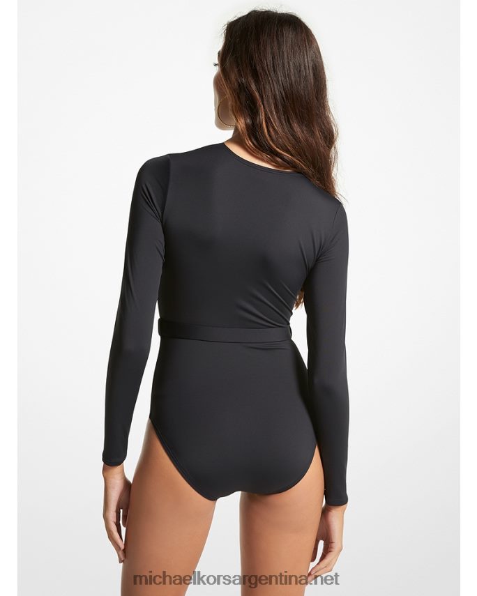 mujer negro bañador de nailon elástico con cinturón Michael Kors T46HB0542