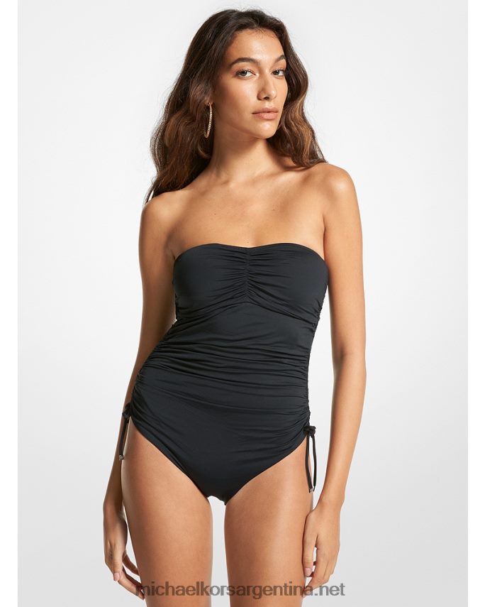 mujer negro bañador fruncido de nailon elástico Michael Kors T46HB0538