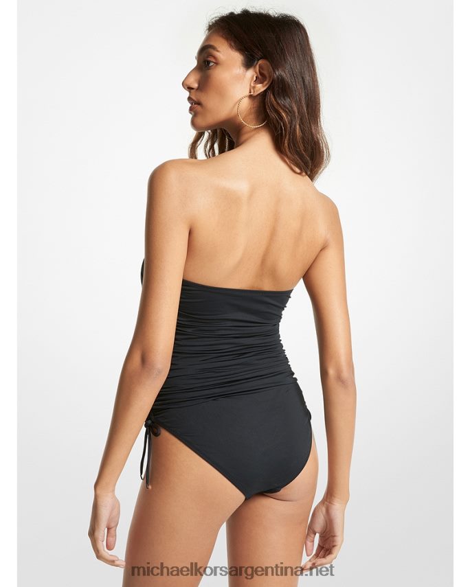 mujer negro bañador fruncido de nailon elástico Michael Kors T46HB0538