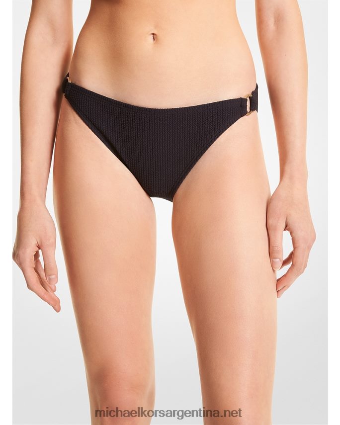 mujer negro braguita de bikini texturizada elástica Michael Kors T46HB0554