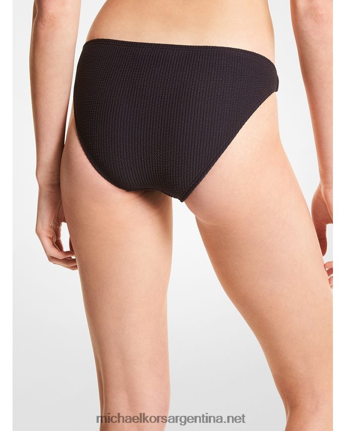 mujer negro braguita de bikini texturizada elástica Michael Kors T46HB0554
