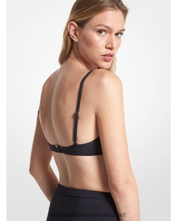 mujer negro top de bikini de nailon elástico con aros Michael Kors T46HB0531