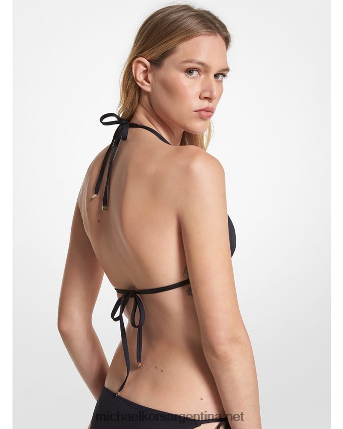 mujer negro top de bikini triangular de nailon elástico Michael Kors T46HB0544