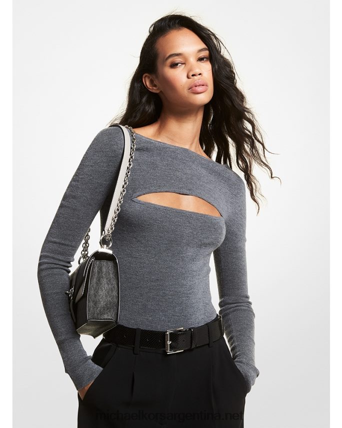 mujer brezo derby body de canalé de mezcla de lana merino con aberturas Michael Kors T46HB0460