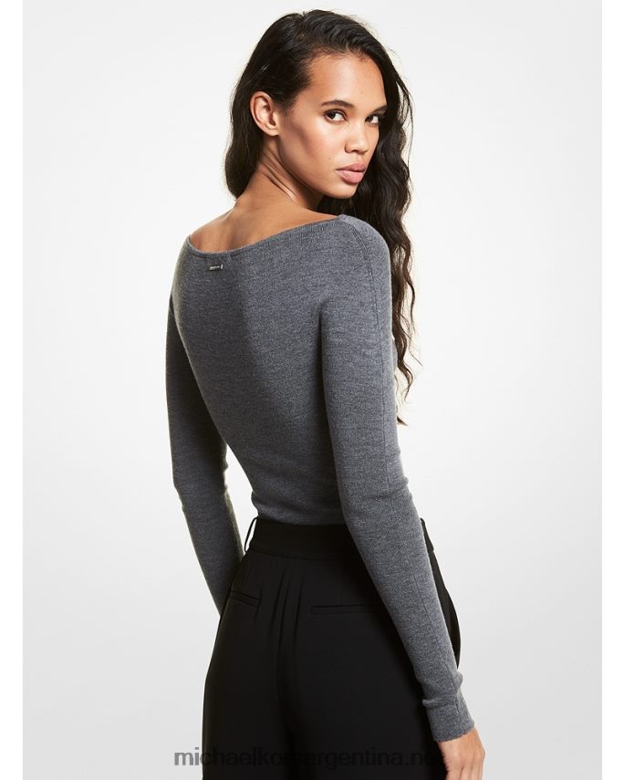 mujer brezo derby body de canalé de mezcla de lana merino con aberturas Michael Kors T46HB0460