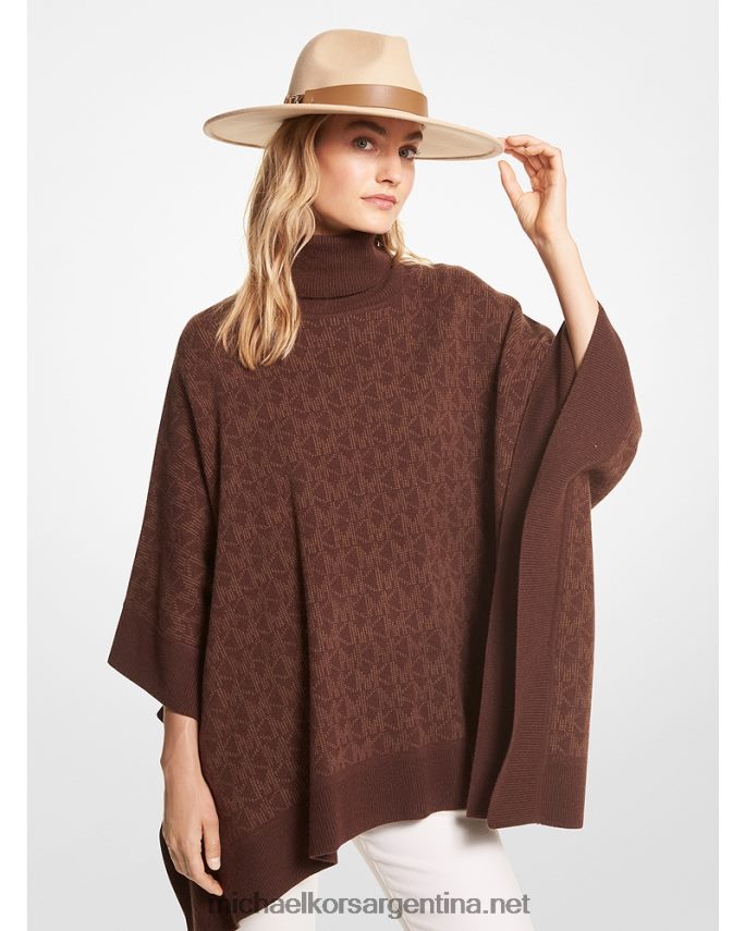 mujer cáscara poncho con logo en jacquard y cuello alto Michael Kors T46HB0439