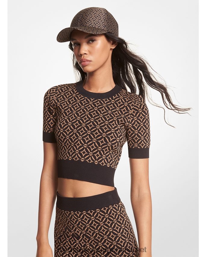 mujer cáscara top con logo en jacquard Michael Kors T46HB0403