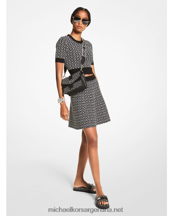 mujer negro/hueso top con logo en jacquard Michael Kors T46HB0404