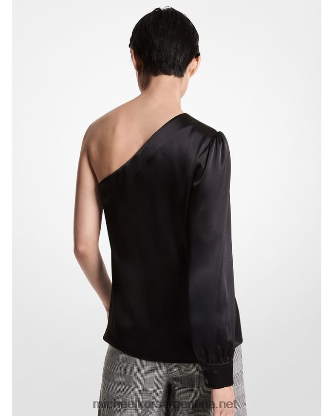 mujer negro top de satén con un solo hombro Michael Kors T46HB0468