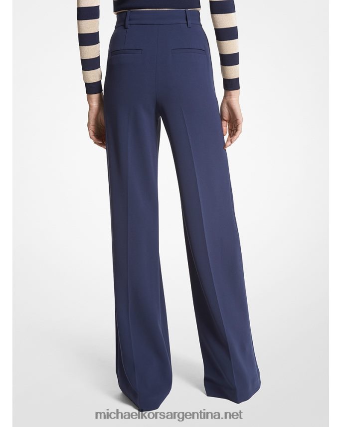 mujer azul medianoche pantalones anchos de crepé Michael Kors T46HB0487