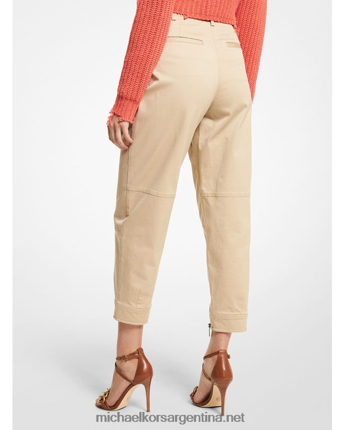 mujer caqui pantalones cargo de algodón elástico Michael Kors T46HB0508