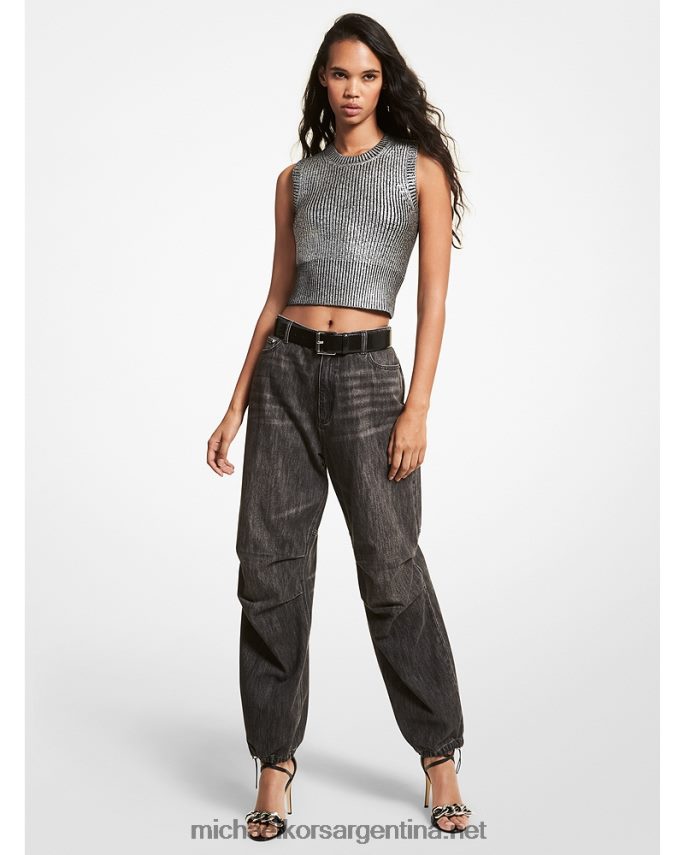 mujer carbón jeans anchos de mezclilla Michael Kors T46HB0510