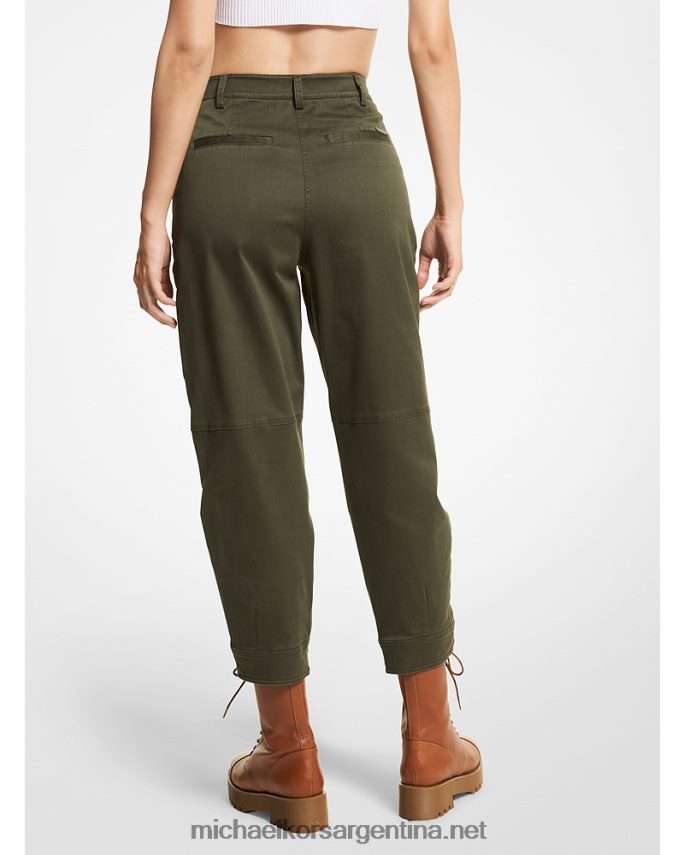 mujer hiedra pantalones cargo de algodón elástico Michael Kors T46HB0507