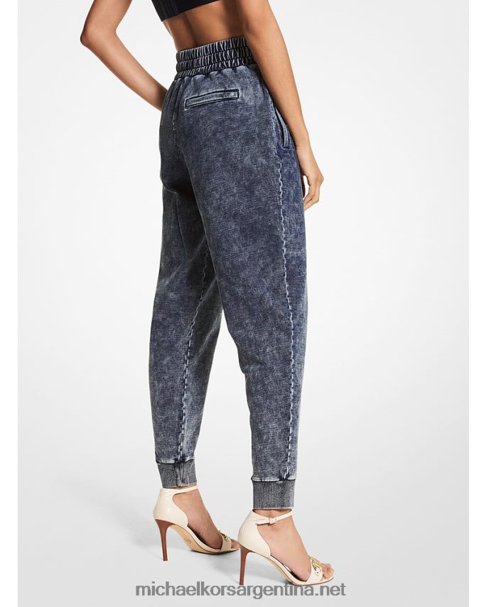 mujer índigo joggers extragrandes de rizo de algodón con lavado ácido Michael Kors T46HB0513