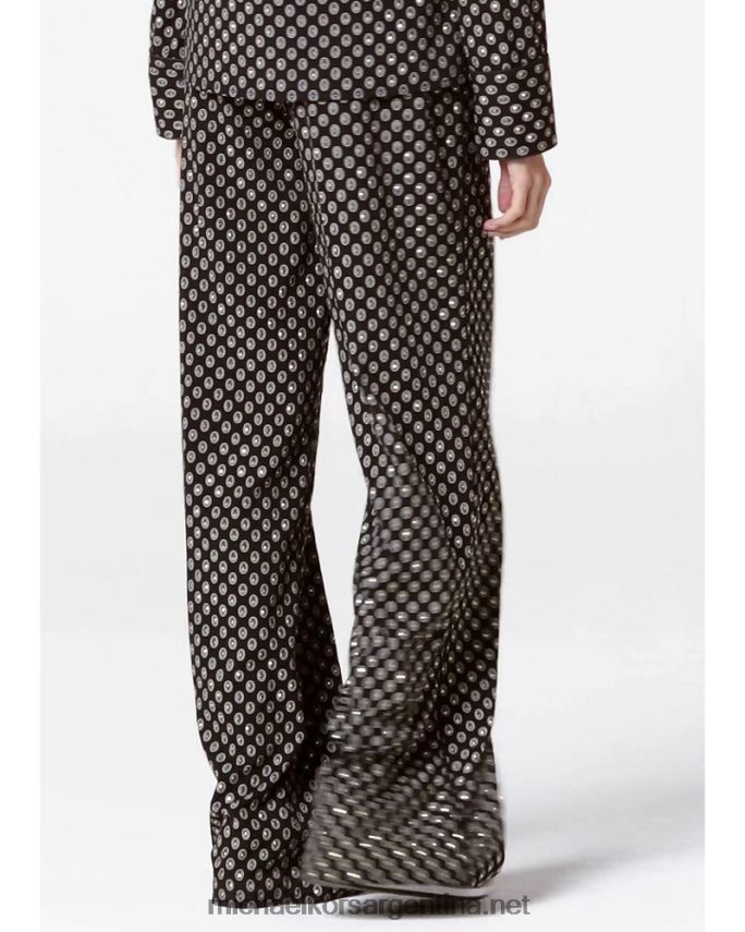 mujer negro/hueso pantalones de pijama con medallón y tachuelas Michael Kors T46HB0520