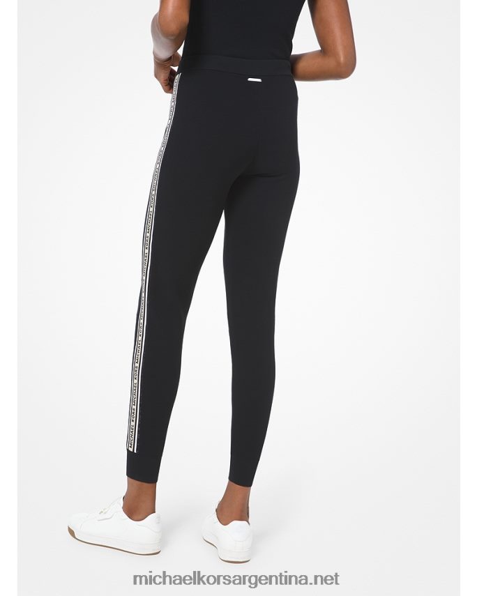 mujer negro joggers de punto texturizado con cinta del logo Michael Kors T46HB0432