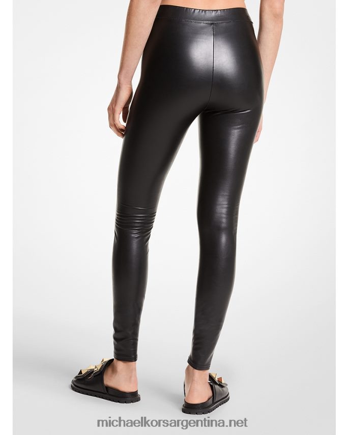mujer negro leggins elásticos de piel sintética Michael Kors T46HB0521
