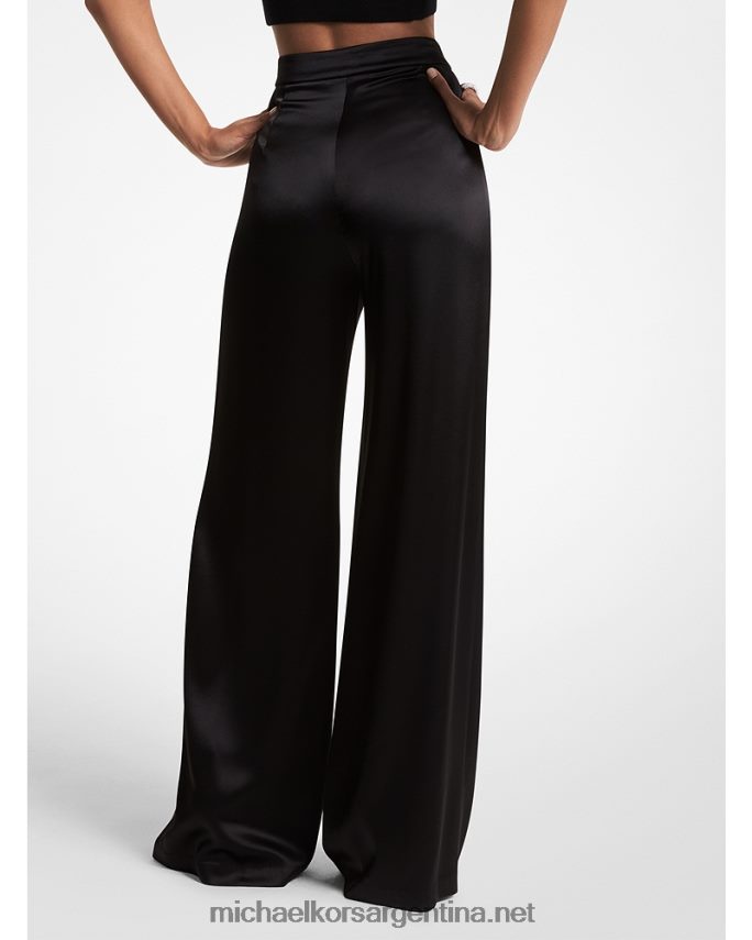mujer negro pantalones anchos de raso Michael Kors T46HB0515