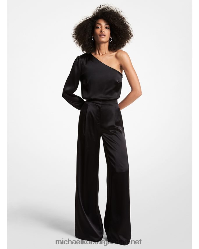 mujer negro pantalones anchos de raso Michael Kors T46HB0515