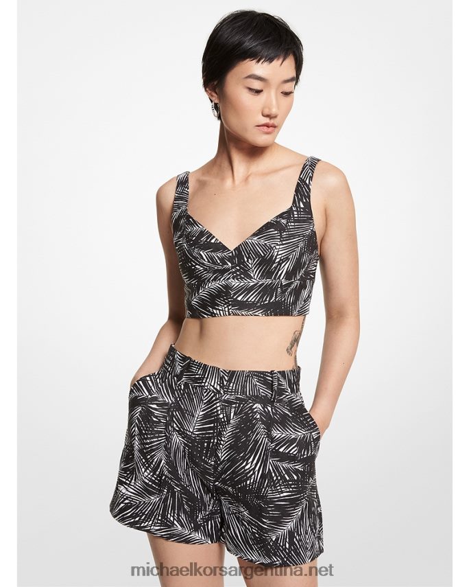 mujer blanco negro sujetador de lino de palma Michael Kors T46HB0454