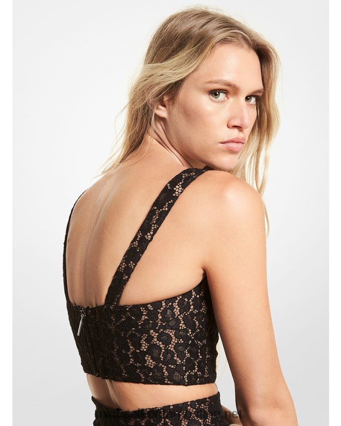 mujer negro sujetador de encaje con cordón Michael Kors T46HB0470