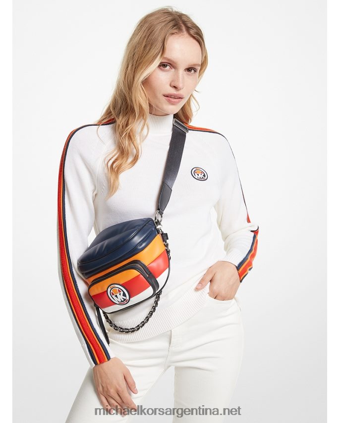 mujer Blanco óptico suéter mk x ellesse de lana merina con cuello alzado Michael Kors T46HB0417