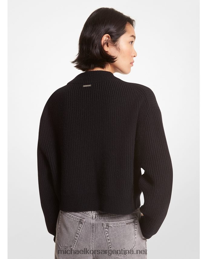mujer negro jersey de mezcla de lana con logo y detalles Michael Kors T46HB0433