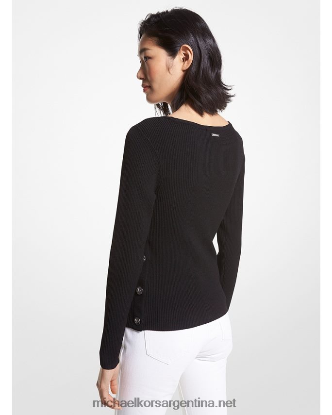 mujer negro jersey de punto de canalé Michael Kors T46HB0396